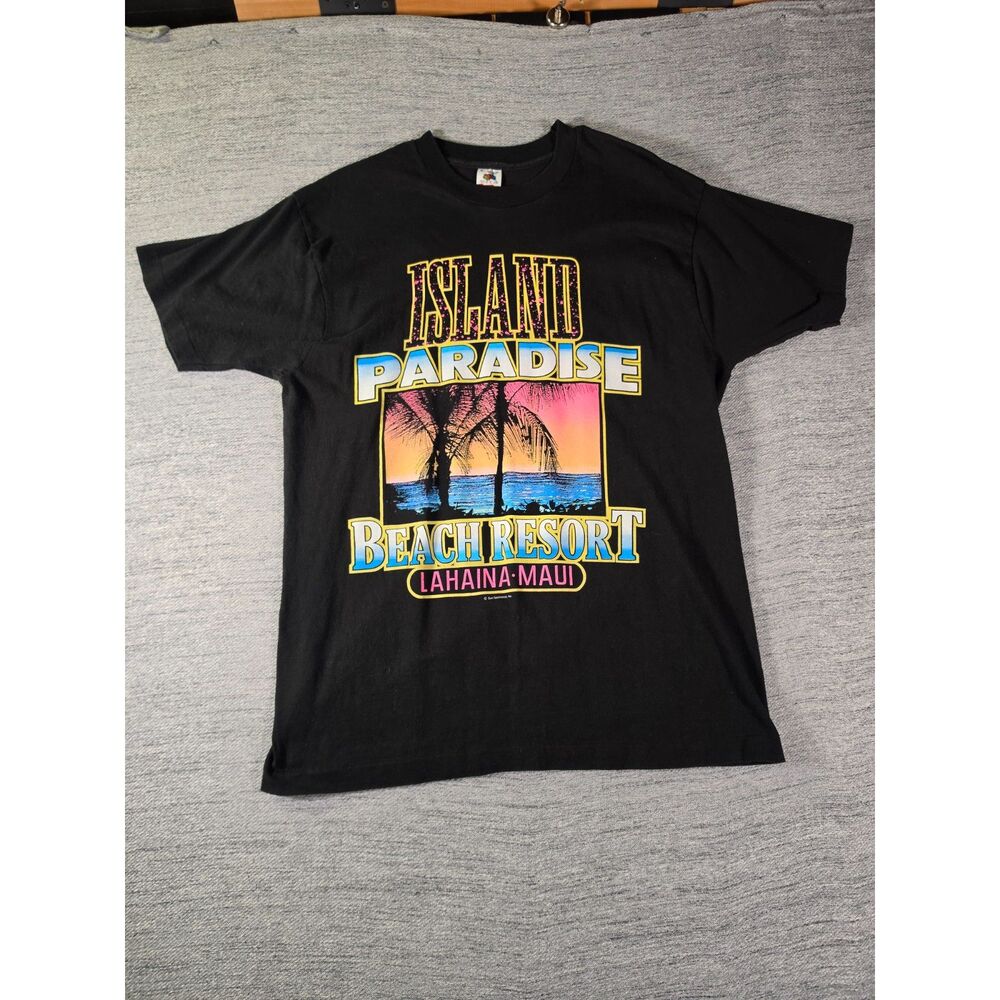 Vintage 90s Fruit of the Loom Single Stitch T Shirt XL Island Paradise